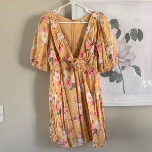 Abercrombie & Fitch Floral Puff Sleeve Dress